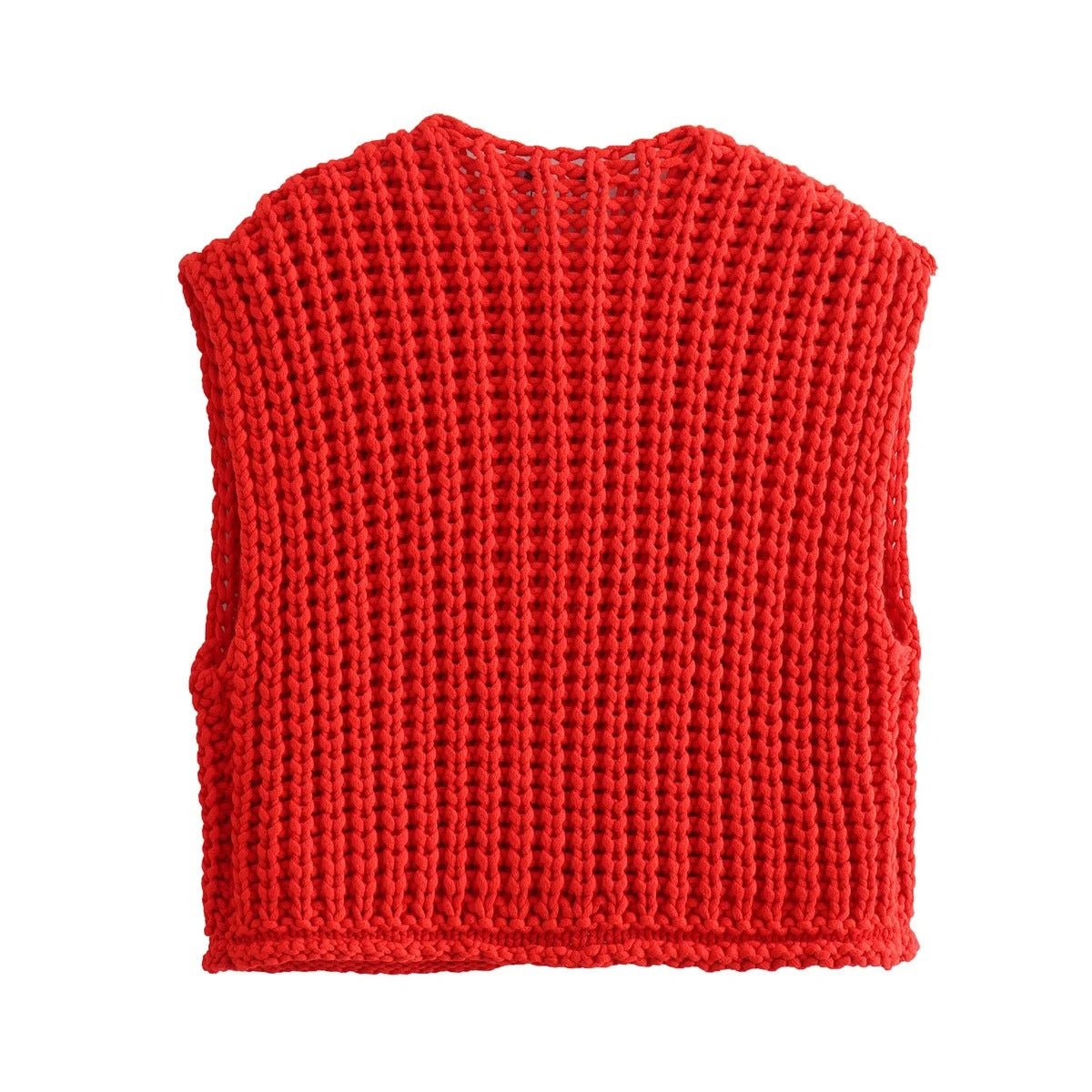 Ladies' Sleeveless Knit Button - Up Vest Top - Style Chic Couture