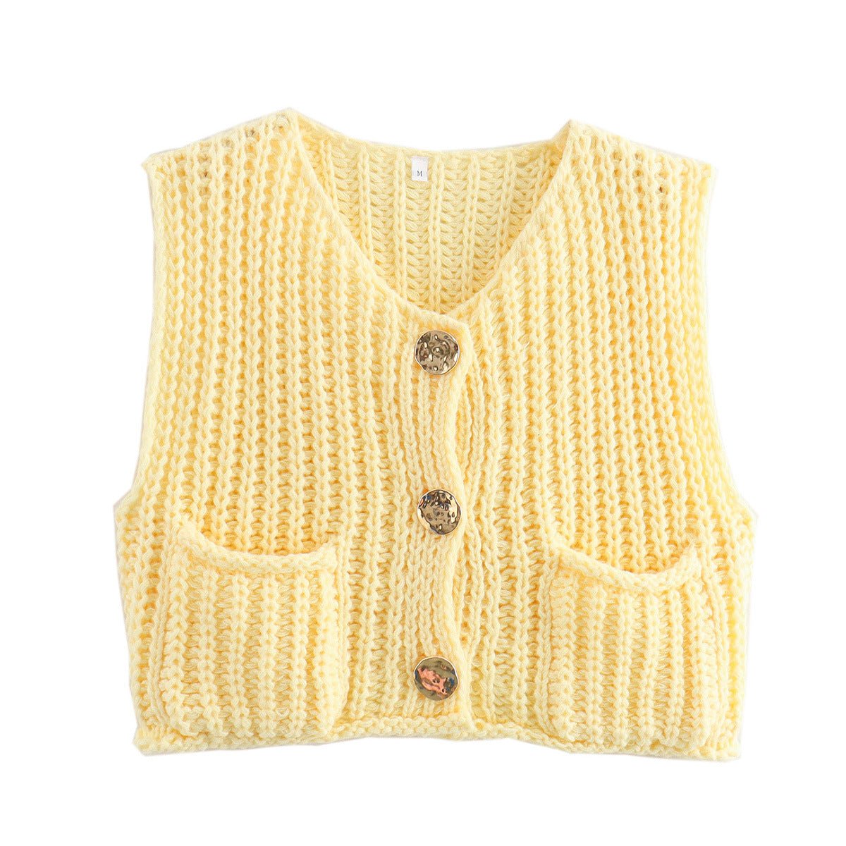 Ladies' Sleeveless Knit Button - Up Vest Top - Style Chic Couture