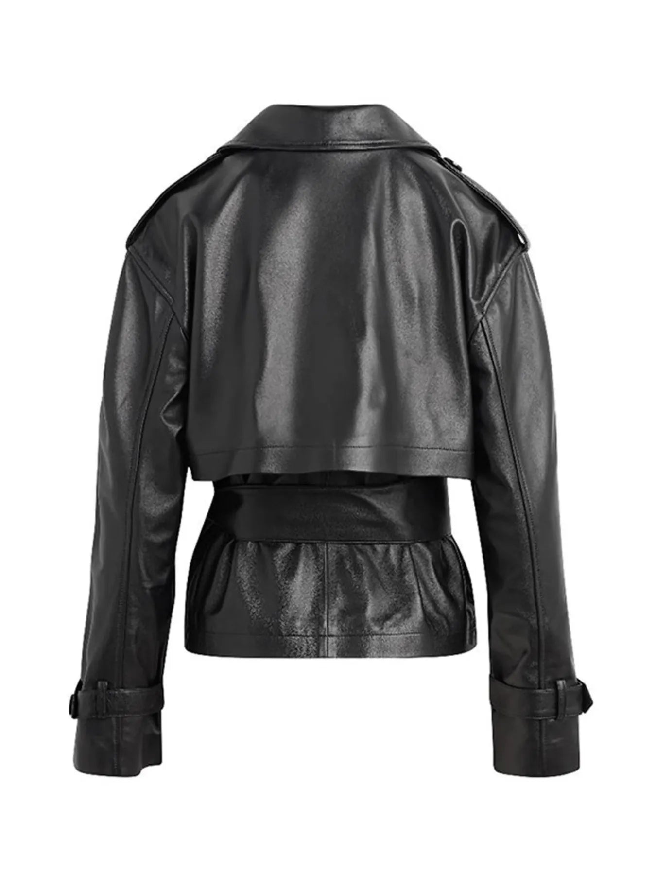 Leather Belted Trench Jacket - Style Chic Couture