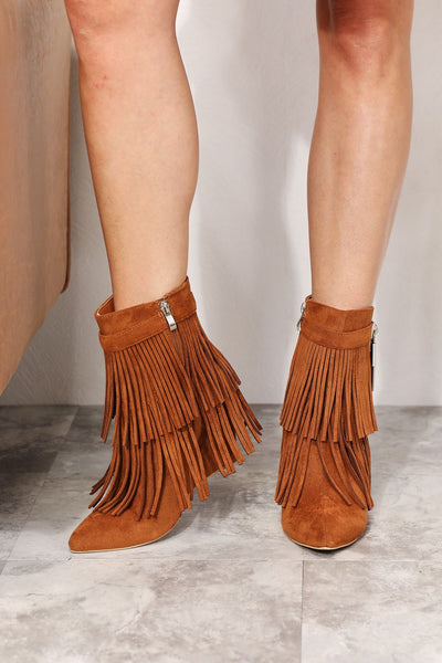 Luxe Tassel Wedge Booties for Women
