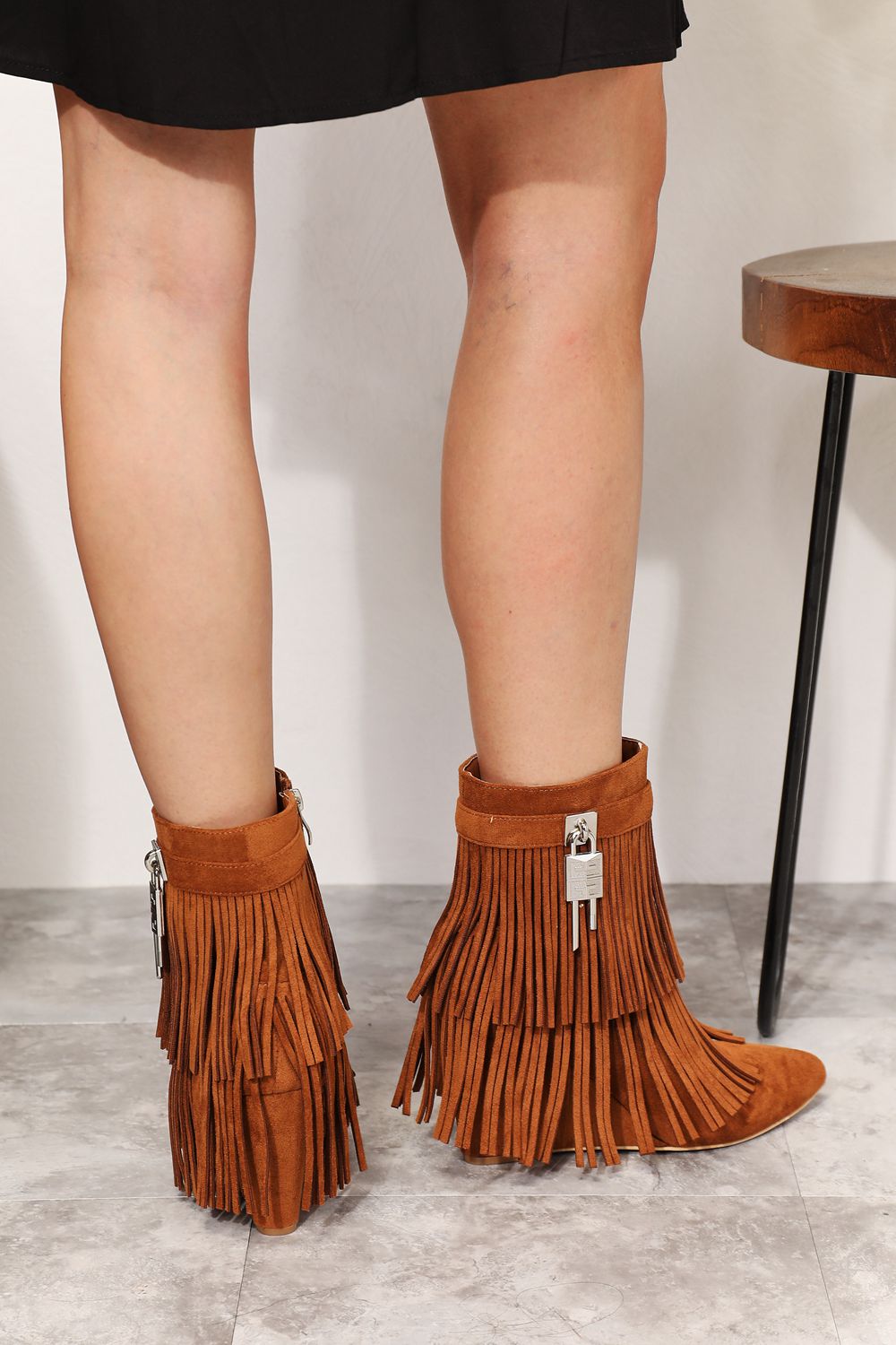 Luxe Tassel Wedge Booties for Women