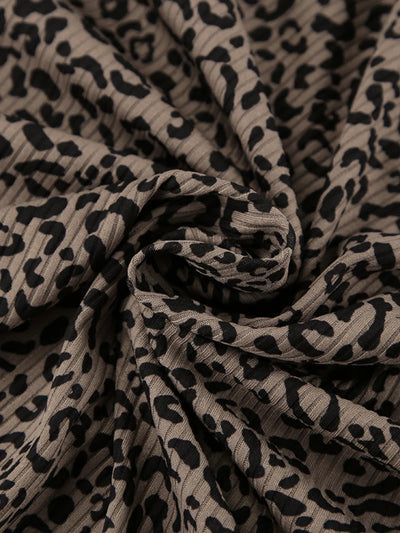 Leopard Print 3-Pc Cami Cardigan & Shorts Set