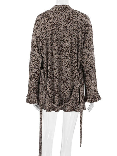 Leopard Print 3-Pc Cami Cardigan & Shorts Set
