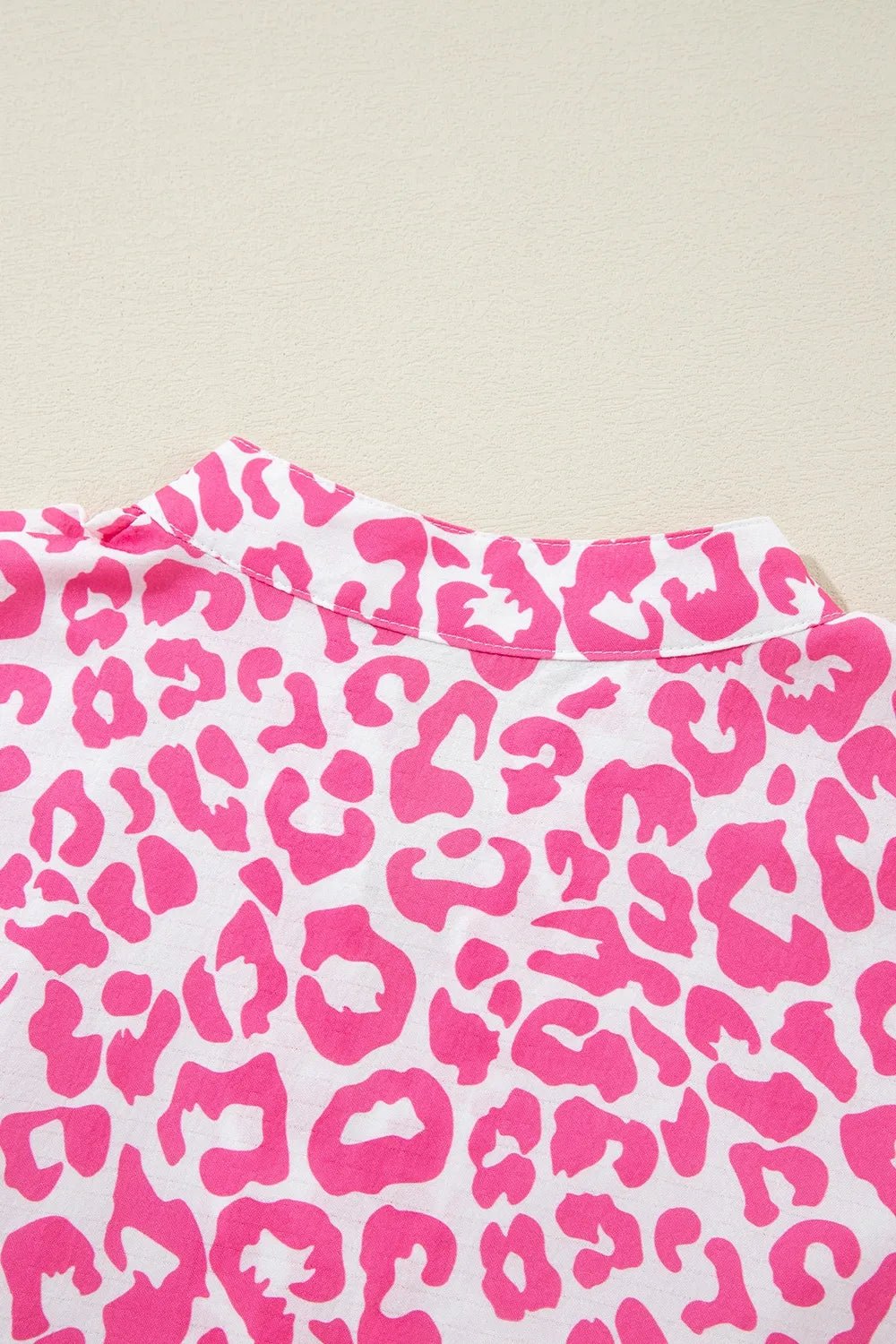 Leopard Notched Long Sleeve Shirt Dress - Style Chic Couture