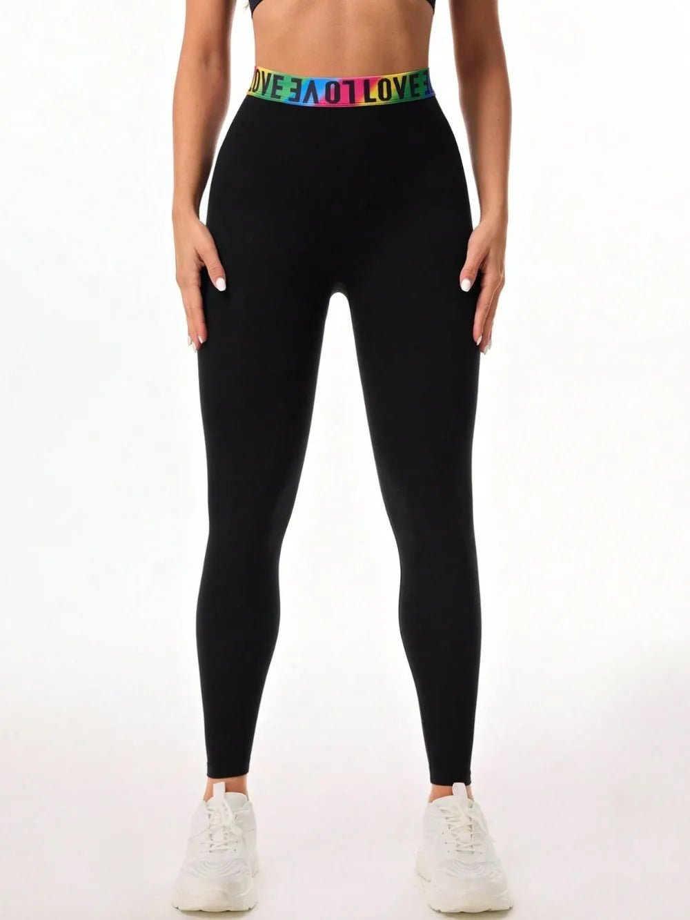 Letter Printed High Waist Active Leggings - Style Chic Couture