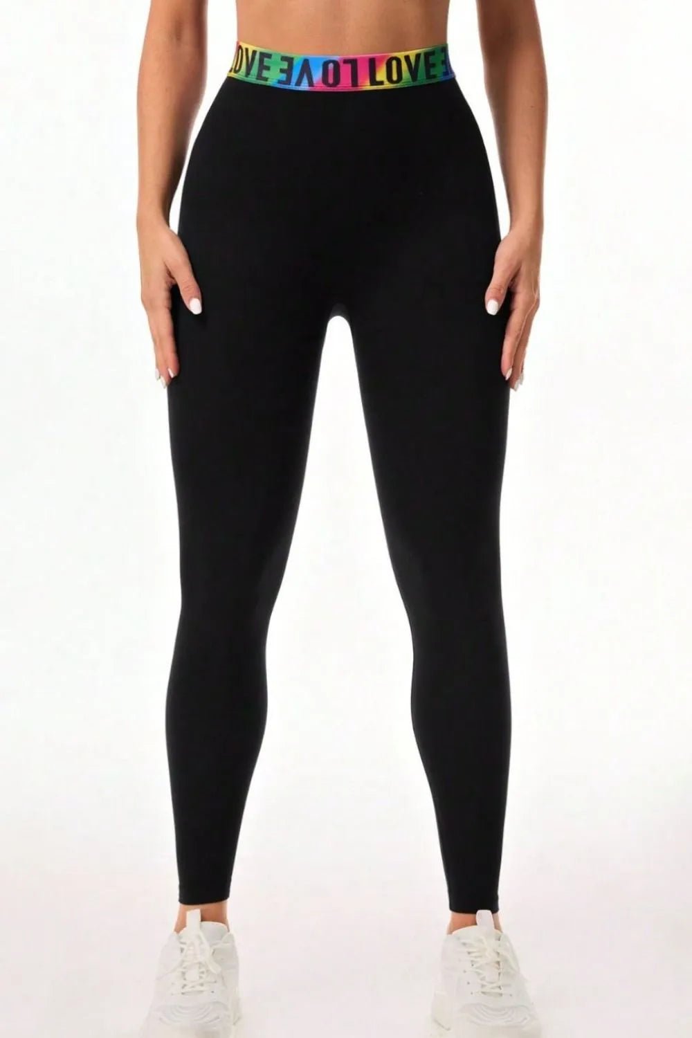 Letter Printed High Waist Active Leggings - Style Chic Couture