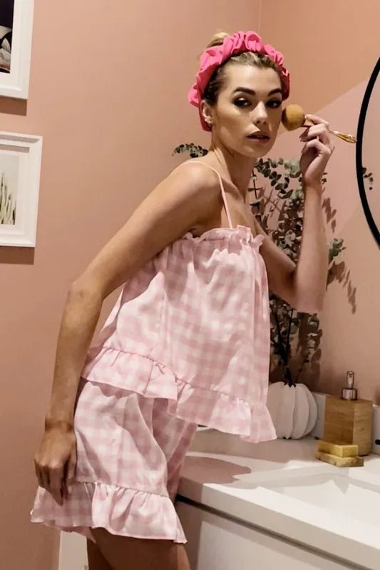 Lime 'N' Chili Gingham Pajama Set