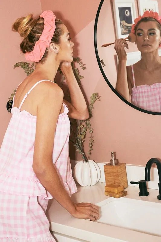 Lime 'N' Chili Gingham Pajama Set