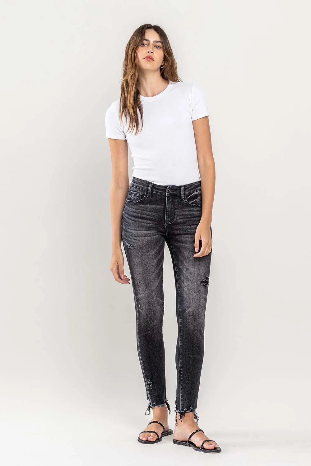 Lovervet Raw Hem Cropped Skinny Jeans - Style Chic Couture