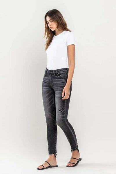 Lovervet Raw Hem Cropped Skinny Jeans - Style Chic Couture