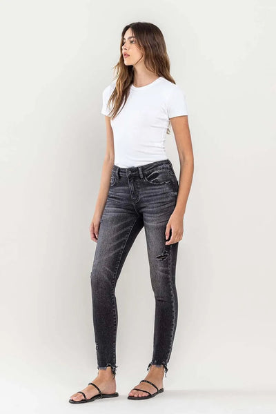Lovervet Raw Hem Cropped Skinny Jeans - Style Chic Couture