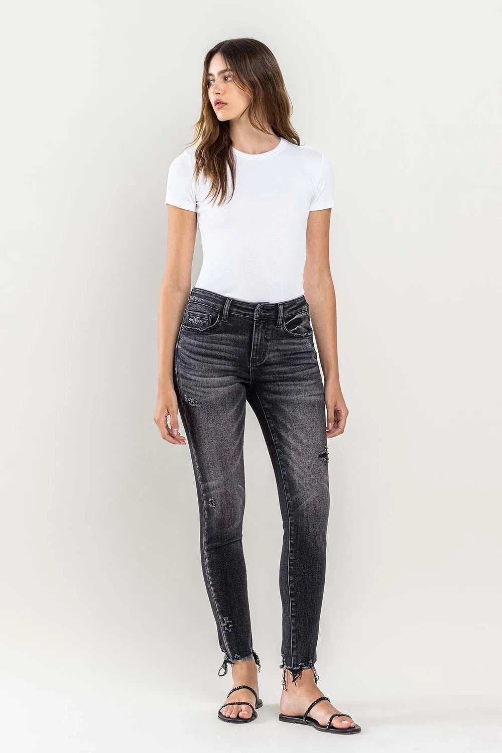 Lovervet Raw Hem Cropped Skinny Jeans - Style Chic Couture
