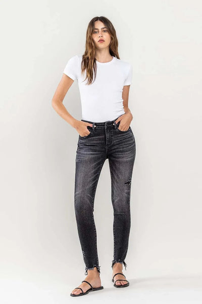 Lovervet Raw Hem Cropped Skinny Jeans - Style Chic Couture
