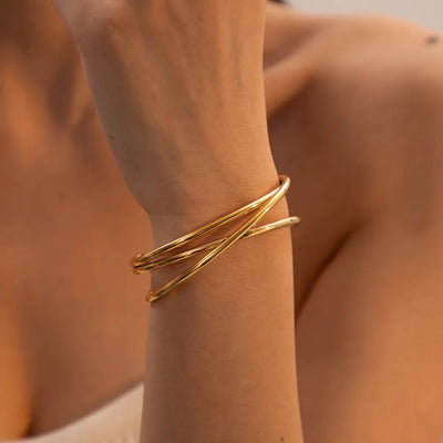Minimalist Stainless Steel Cuff Bracelet - Style Chic Couture