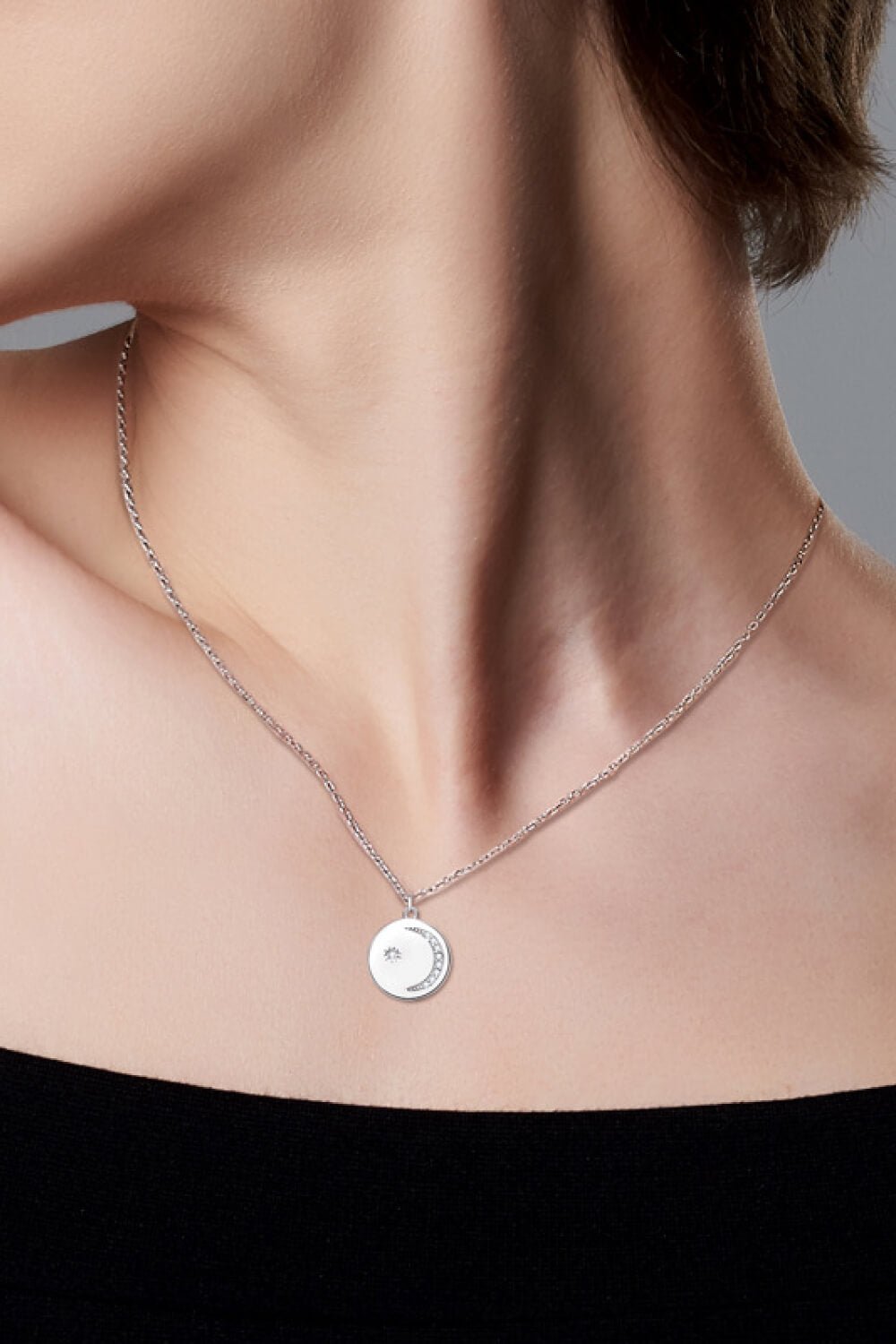 Moissanite Round Pendant Necklace - Style Chic Couture