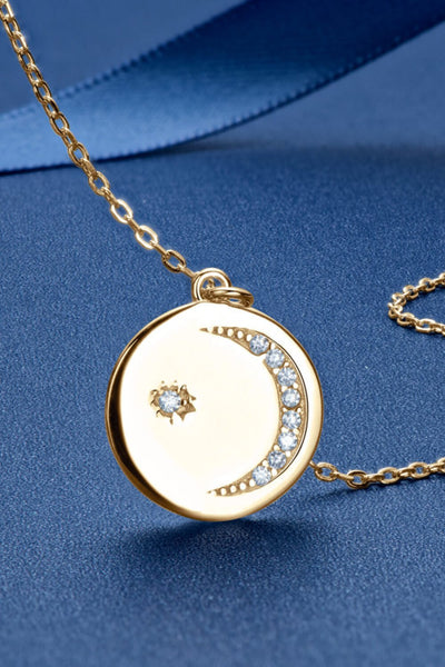 Moissanite Round Pendant Necklace - Style Chic Couture