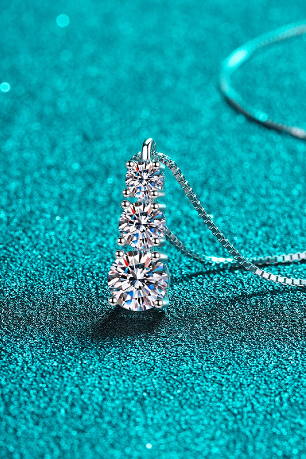 Moissanite Triple - Pendant Necklace - Style Chic Couture