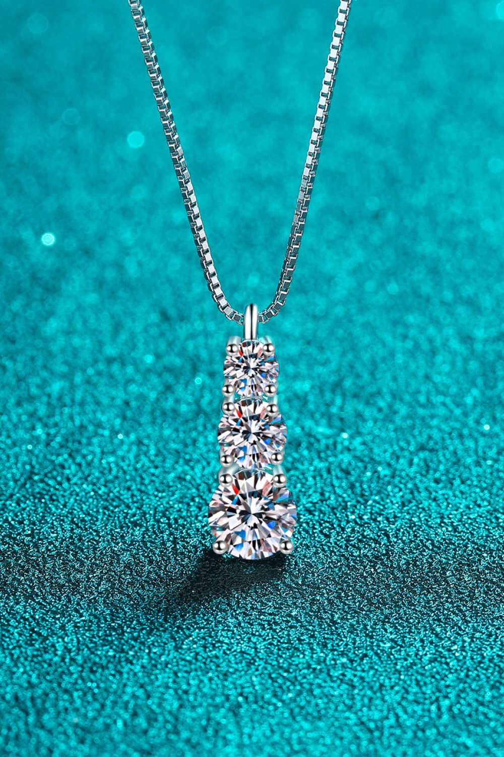 Moissanite Triple - Pendant Necklace - Style Chic Couture