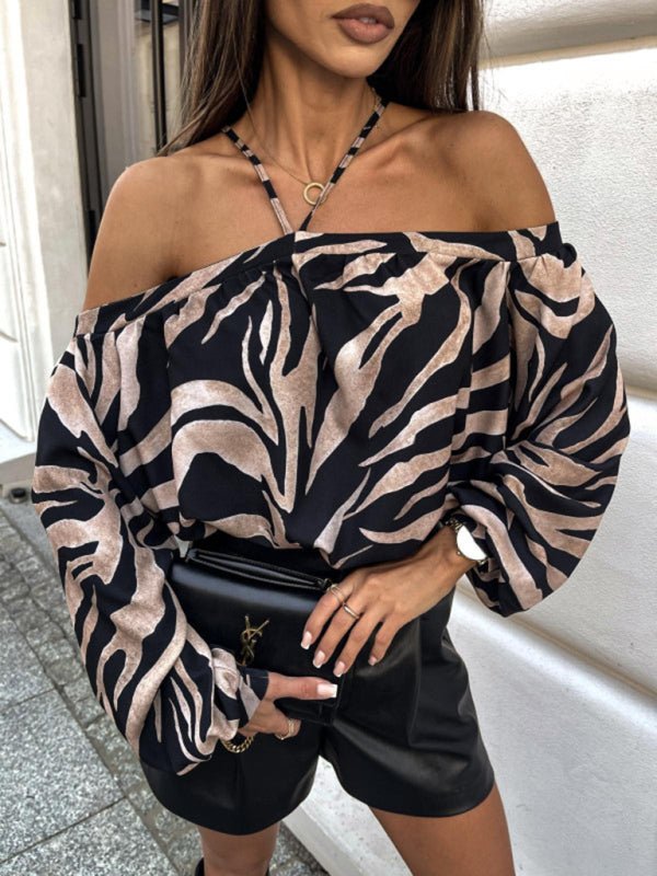 New halter neck long sleeve top - Style Chic Couture