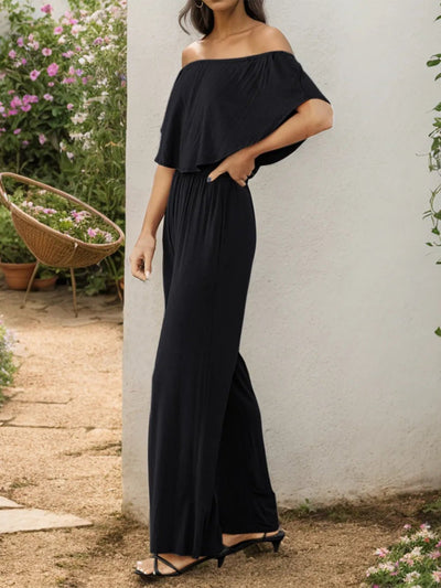 Off - Shoulder Wide Leg Jumpsuit - Style Chic Couture