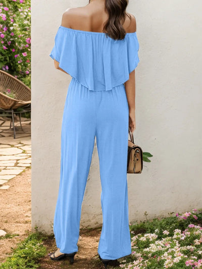 Off - Shoulder Wide Leg Jumpsuit - Style Chic Couture