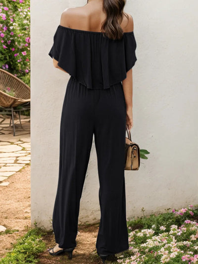 Off - Shoulder Wide Leg Jumpsuit - Style Chic Couture