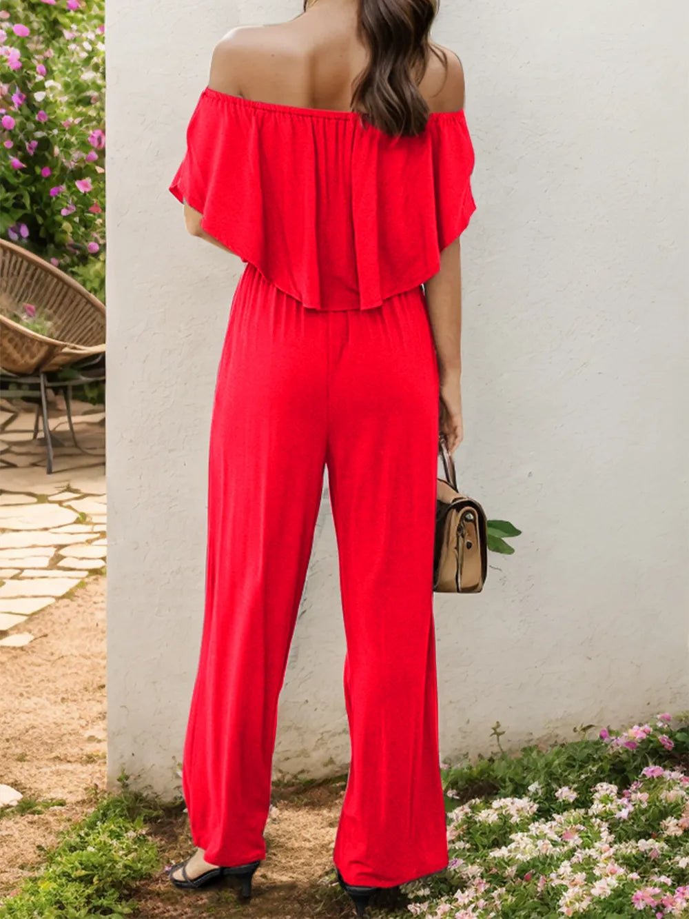 Off - Shoulder Wide Leg Jumpsuit - Style Chic Couture