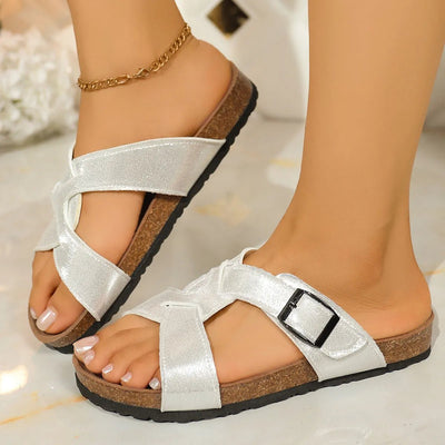 Open Toe Buckle Sandals - Style Chic Couture