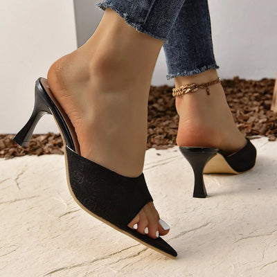 Open Toe Mid Heel Sandals - Style Chic Couture