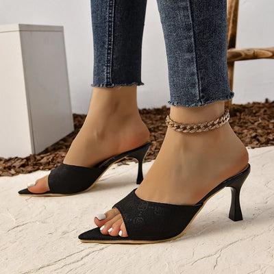 Open Toe Mid Heel Sandals - Style Chic Couture