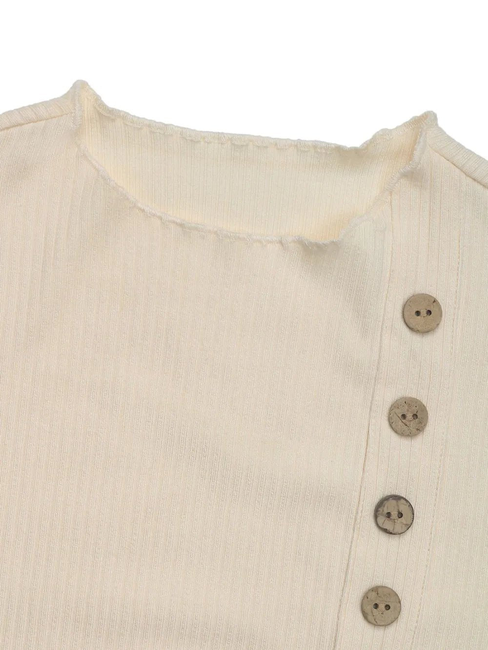 Perfee Decorative Button Round Neck Long Sleeve Bodysuit - Style Chic Couture