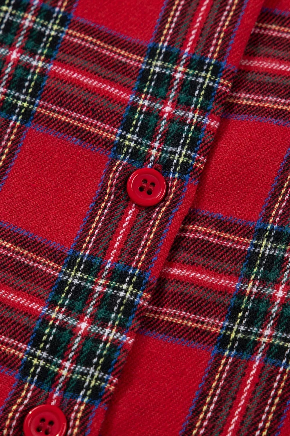 Christmas Plaid Long Sleeve Shirt & Short Pajama Set