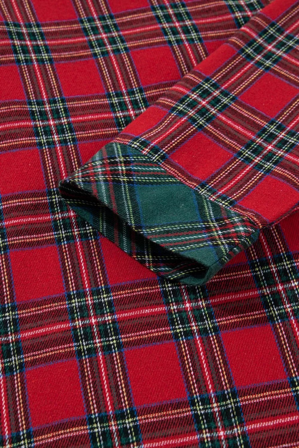 Christmas Plaid Long Sleeve Shirt & Short Pajama Set