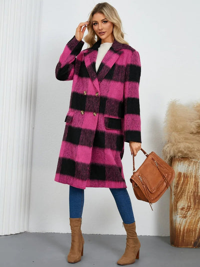 Chic Plaid Double-Breasted Coat - Style Chic Couture
