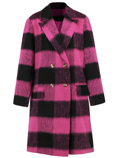 Chic Plaid Double-Breasted Coat - Style Chic Couture