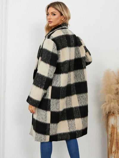 Chic Plaid Double-Breasted Coat- Style Chic Couture