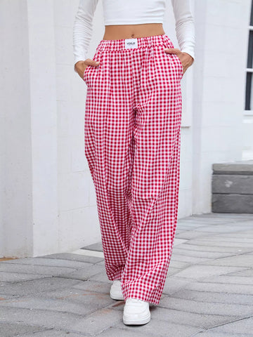 Chic & Comfy Wide Leg Plaid Pants