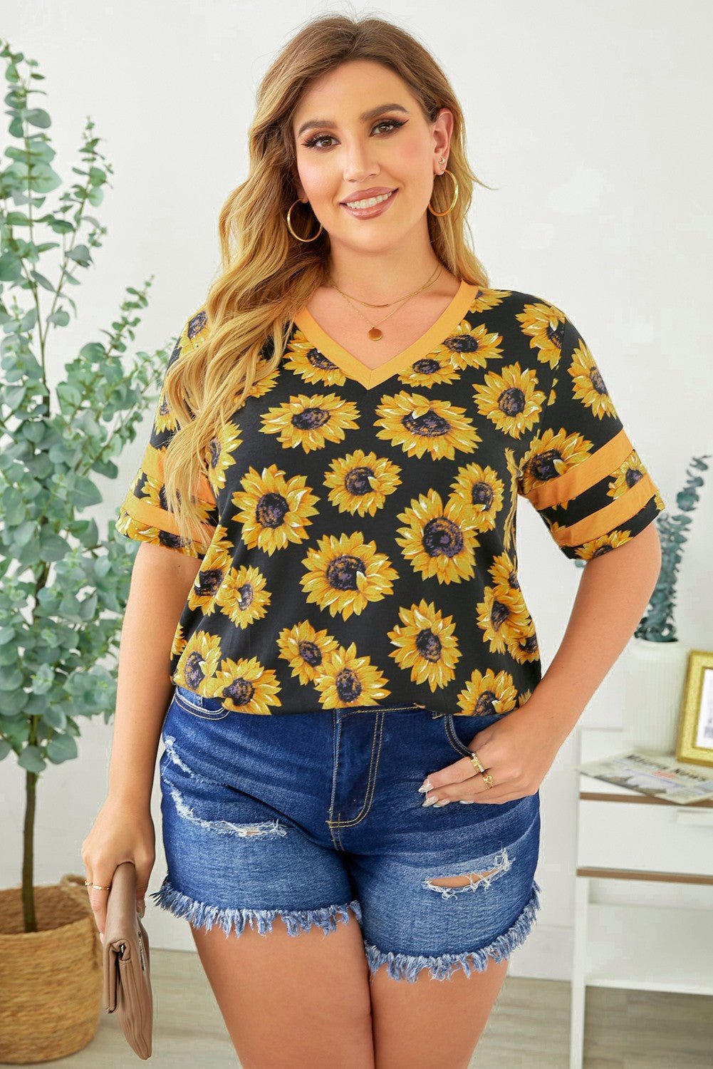 Plus Size V - Neck Tee Shirt - Style Chic Couture