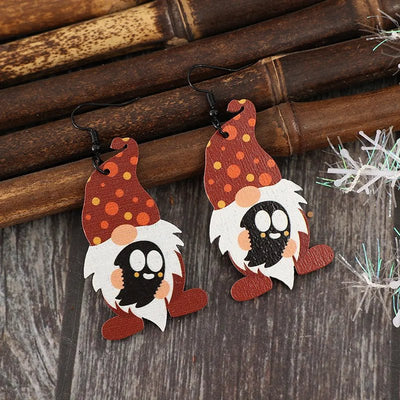 Wooden Gnome Dangle Earrings for Point Hat Fans- Style Chic Couture