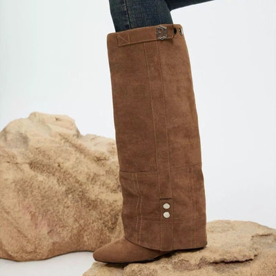 Point Toe Block Heels Boots - Style Chic Couture