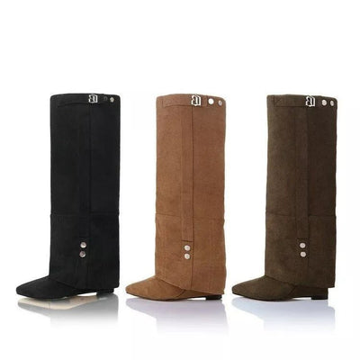 Point Toe Block Heels Boots - Style Chic Couture