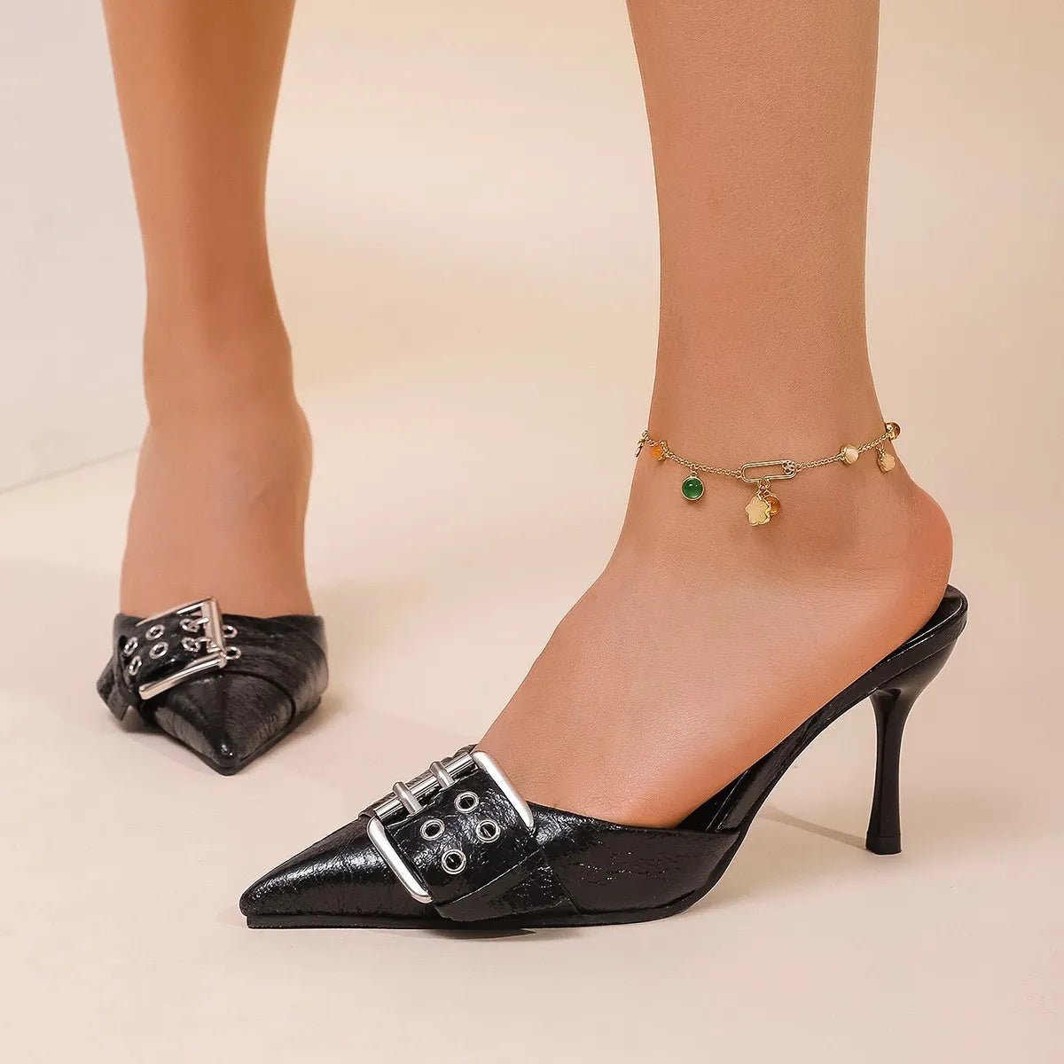 Point Toe Kitten Heels Sandals - Style Chic Couture