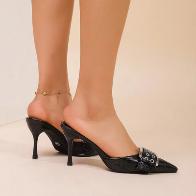Point Toe Kitten Heels Sandals - Style Chic Couture