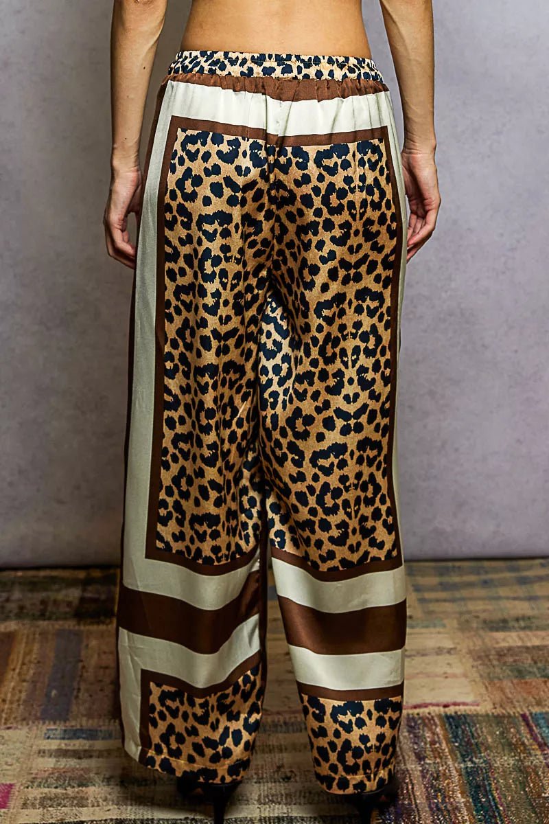 POL Leopard Printed Woven Wide Leg Drawstring Pants - Style Chic Couture