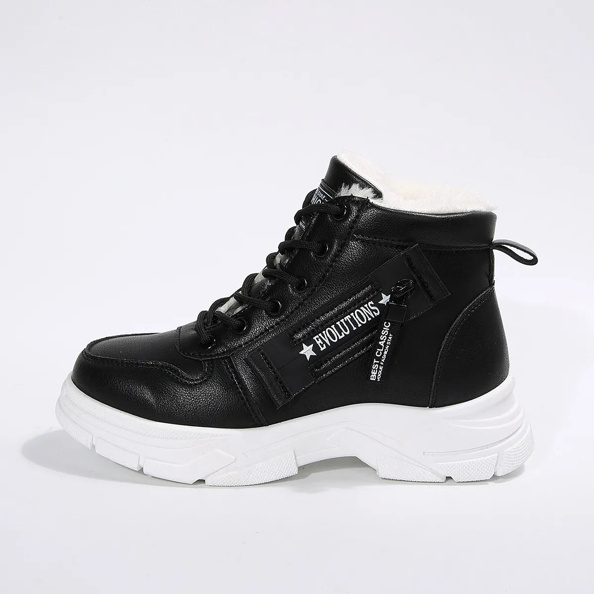 Premium Lace - Up Combat Boots with Fleece Line - Style Chic Couture