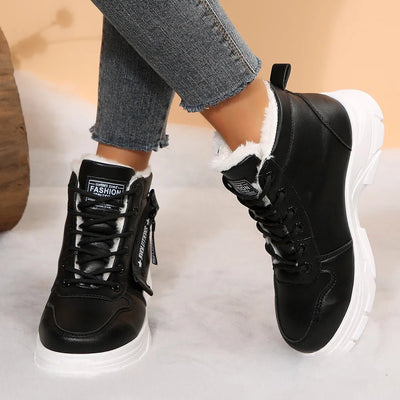 Premium Lace - Up Combat Boots with Fleece Line - Style Chic Couture
