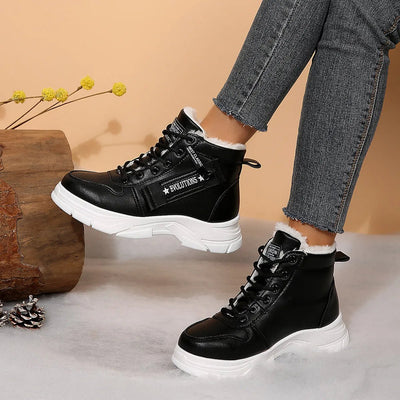 Premium Lace - Up Combat Boots with Fleece Line - Style Chic Couture