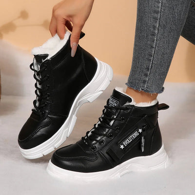 Premium Lace - Up Combat Boots with Fleece Line - Style Chic Couture