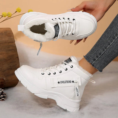 Premium Lace - Up Combat Boots with Fleece Line - Style Chic Couture