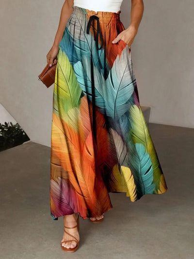 Printed Maxi Skirt with Pockets - Style Chic Couture